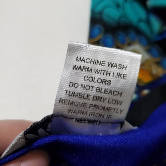 Winlar Satin Caftan Kaftan House Dress One Size Muumuu Vibrant Blue Boho Womens - Picture 6 of 8